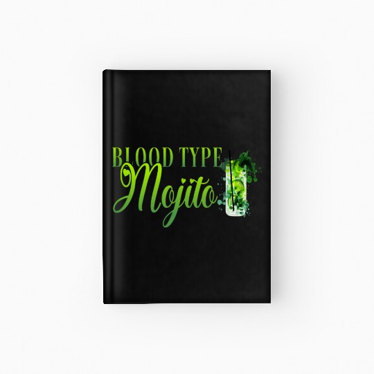 Blood Type Mojito Cocktail Bartender Hardcover Journal