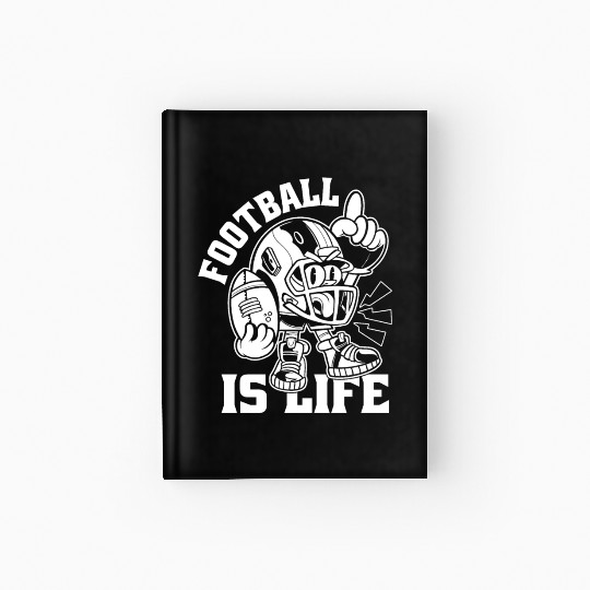 Football Is Life American Football Lover Game Day Hardcover Journal