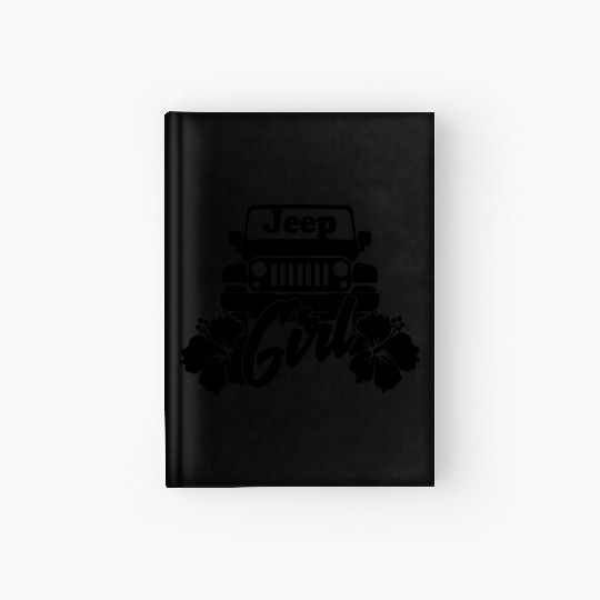 Jeep Girl Flower - Black Hardcover Journal