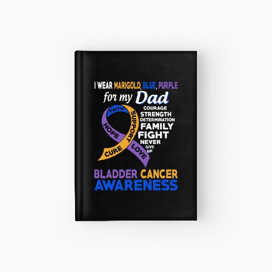 I Wear Marigold Blue Purple For My Dad Bladder Hardcover Journal