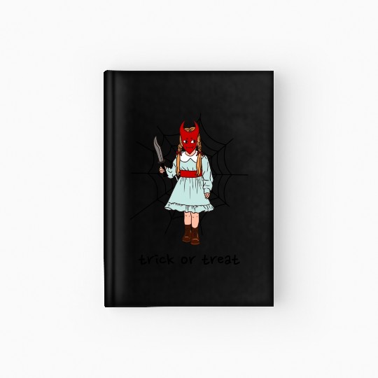 Halloween Trick Or Treat Scary Girl Hardcover Journal