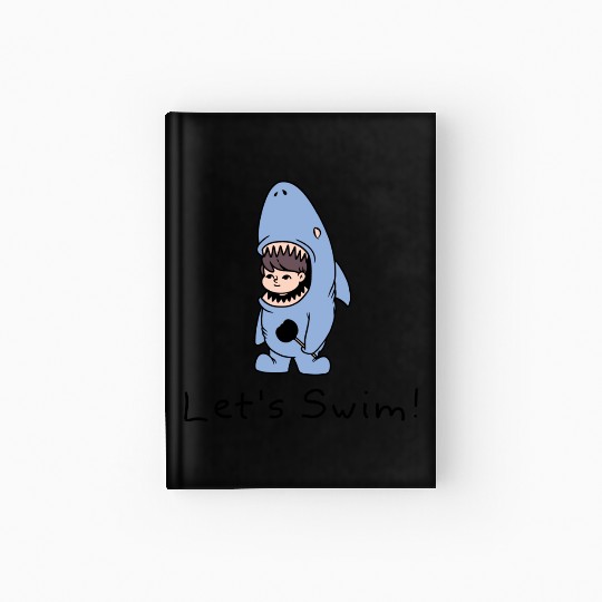 Lets Swim Shark Kid Hardcover Journal