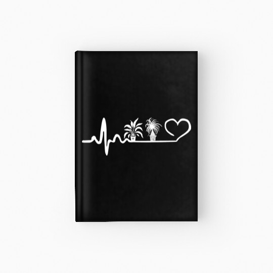 Plant Lover Heartbeat Potted Plants Hardcover Journal