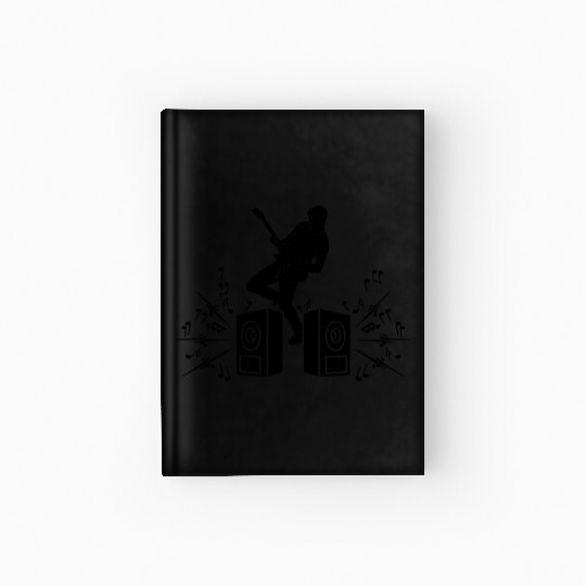 Guitar player with electric guitar Hardcover Journal