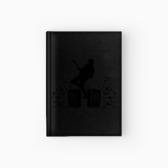 Guitar player with electric guitar Hardcover Journal