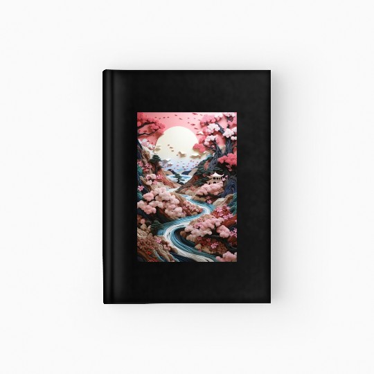 Mosaic Zen Garden River - Cherry Blossom Hardcover Journal