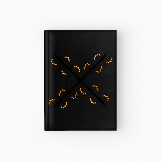 Electric fence barbed wire cross Hardcover Journal