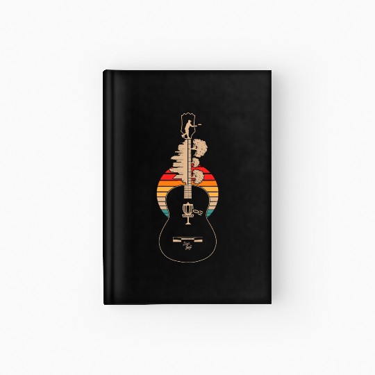Disc Golf Flying Disc Disc Golf Sunset Guitar T Sh Hardcover Journal