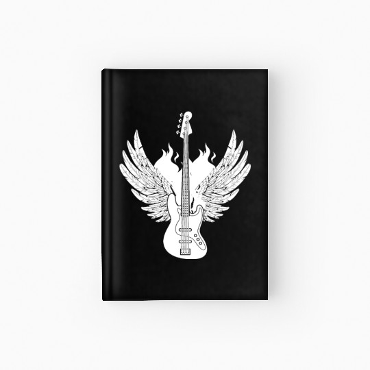 Bass Guitar Bassist Wings Hardcover Journal