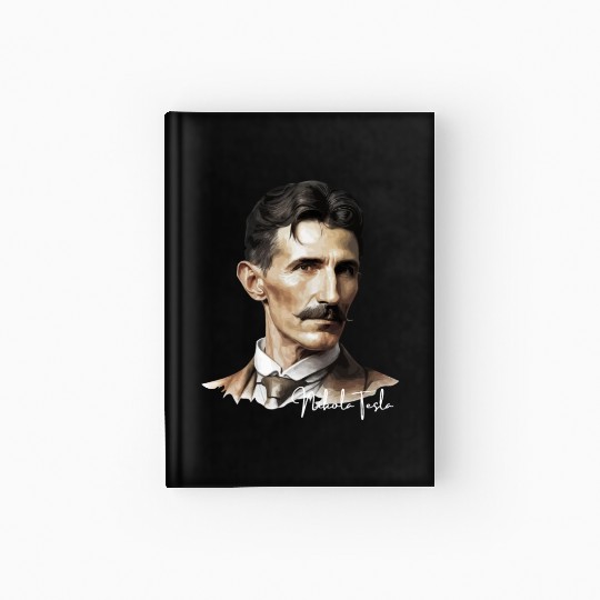 Artistic Illustration of Nikola Tesla Hardcover Journal