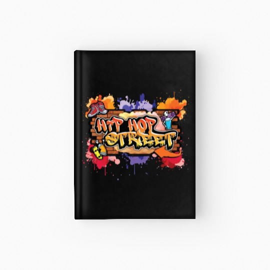 Hip Hop Street With Abstract Background Hardcover Journal
