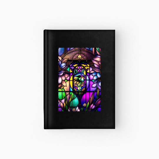 stained glass window design of an overwhelmingly b Hardcover Journal