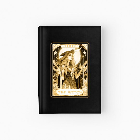 Dark Witch Tarot Card Magic Boho Mystic Celestial Hardcover Journal