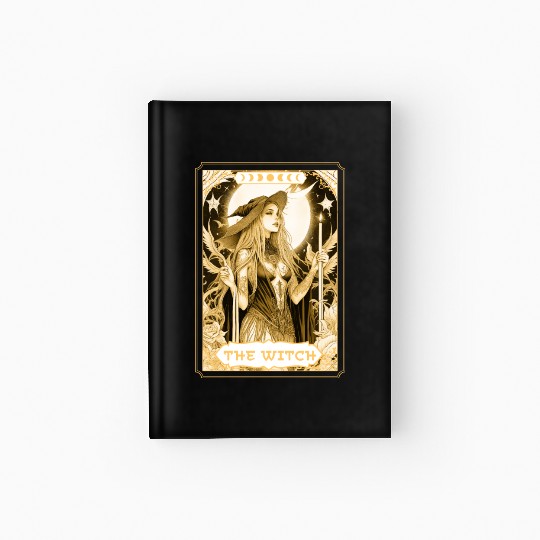 Dark Witch Tarot Card Magic Boho Mystic Celestial Hardcover Journal