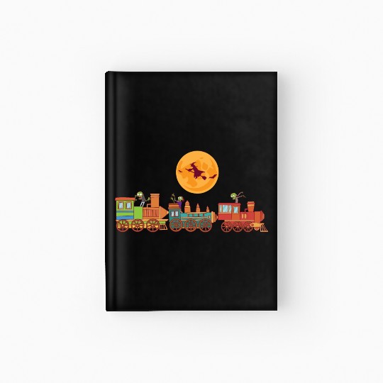 Spooky Halloween Ghost Train Zombie Boo Trick Or Hardcover Journal