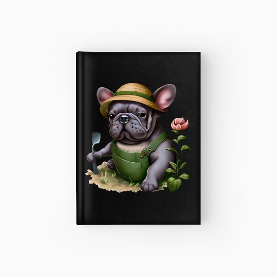 Frenchie in the Flower Garden Hardcover Journal