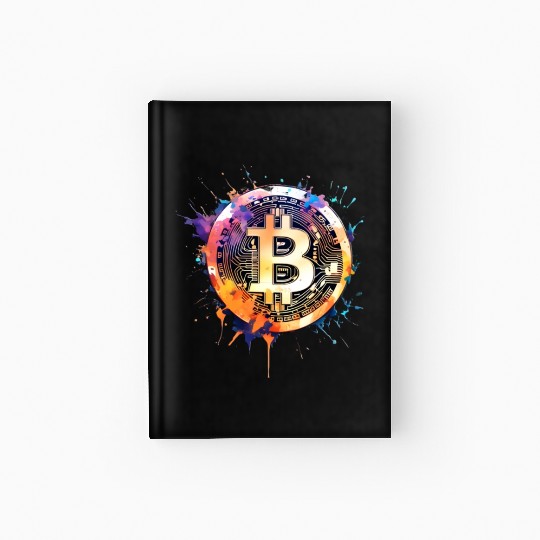 Bitcoin crypto colorful logo Hardcover Journal