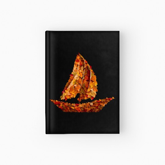 Autumn Sailing: Dinghy Amidst Colorful Leaves Hardcover Journal
