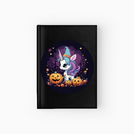 Halloween Unicorn: Midnight Sunset & Witch's Hat Hardcover Journal
