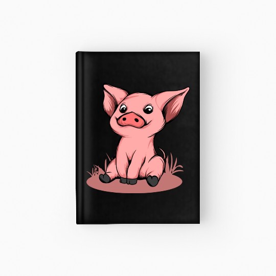 Cute Funny Happy Piglet Graphic Pig Lover Gift Hardcover Journal
