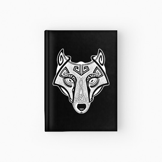 Viking wolf white Fenrir valhalla Hardcover Journal