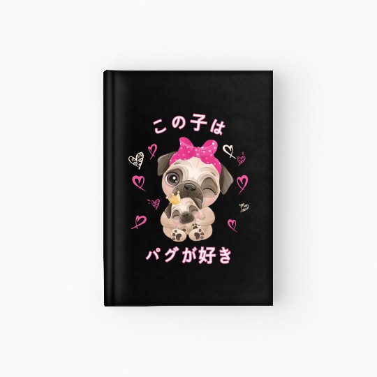 Pug Love Mom Pug And Baby Youth Hardcover Journal