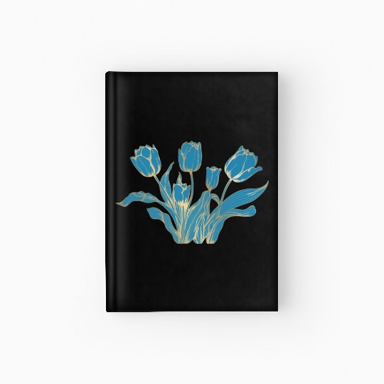 Tulips Blue Florist Flowers Tulip Hardcover Journal