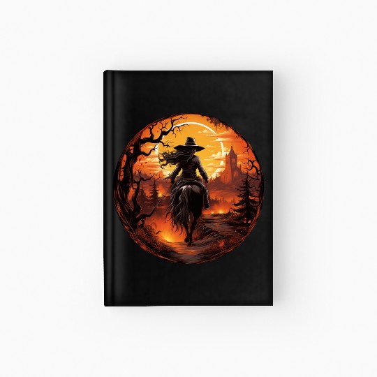 Witchy Cowgirl Riding off into the Full Moon Hardcover Journal