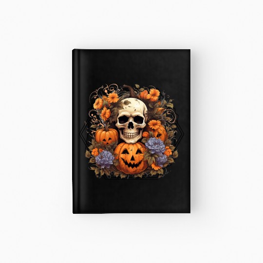 Indie skull design Halloween Gift Hardcover Journal