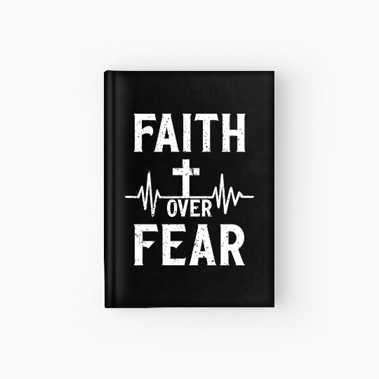 Faith Over Fear Love JesusChristian Christmas Hardcover Journal