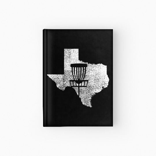 Texas Disc Golf State with Basket Distressed Graph Hardcover Journal