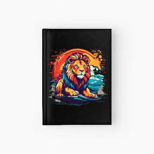 Lion Sunset Hardcover Journal