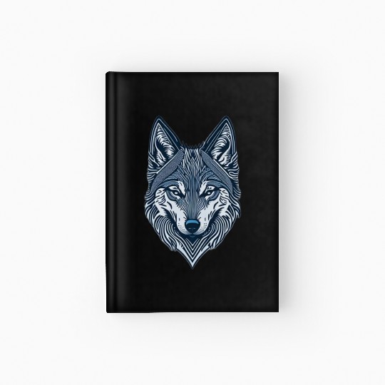 Beautiful wolf face Hardcover Journal