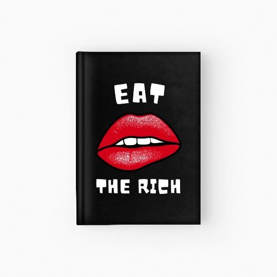 Eat The Rich Red Lips Socialist Hardcover Journal