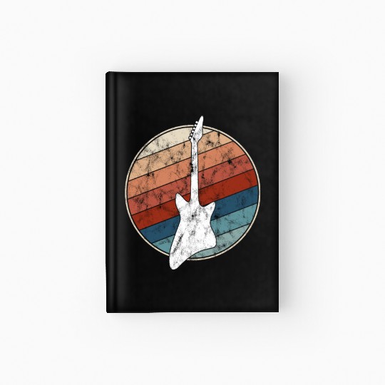 Electric Guitar in Retro Style Hardcover Journal