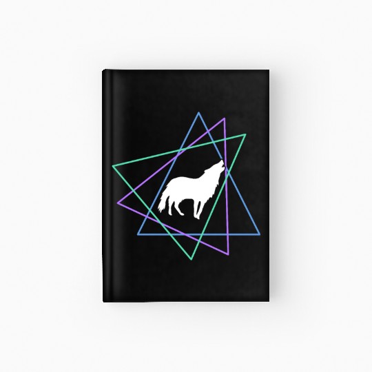 Geometric Howling Wolf Hardcover Journal