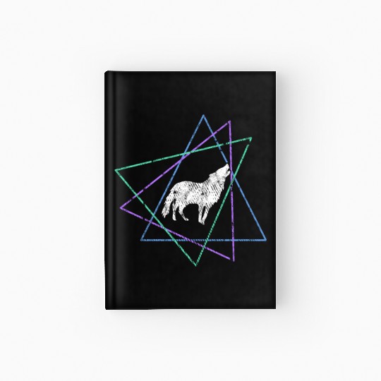 Geometric Howling Wolf Hardcover Journal