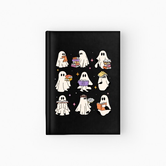 Teacher Halloween Ghost Read Books Reading Teacher Hardcover Journal