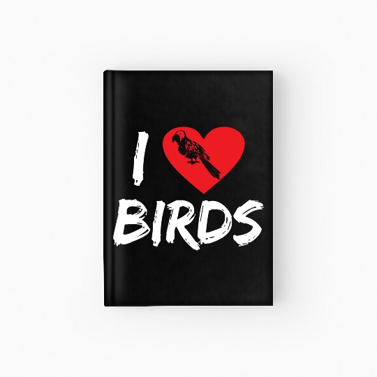 Bird Lover Heart Cute Birdwatcher Parrot Heron Hardcover Journal