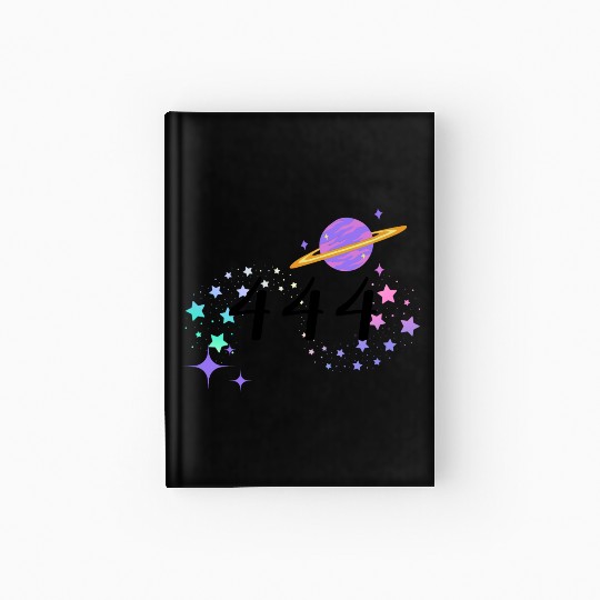 Angel Numbers 444 Purple Saturn with Stars Hardcover Journal