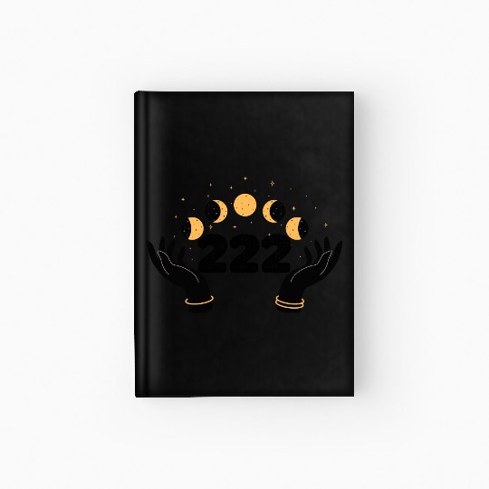 Angel Numbers 222 Moon Cycle Hands Hardcover Journal