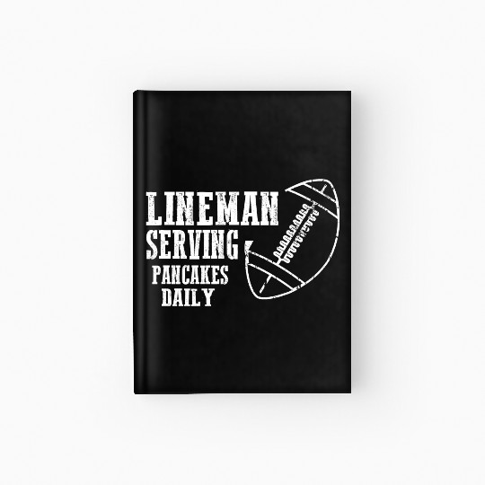 Mens Lineman Serving Pancakes Funny Apparel Hardcover Journal