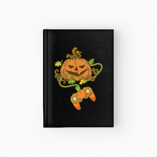 Halloween Jack O Lantern Video Game Controller Hardcover Journal