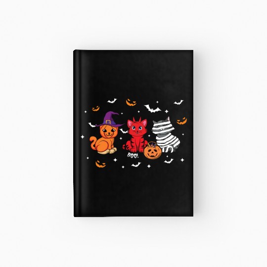 Cute Cats Kitten Funny Lazy Creepy Halloween Hardcover Journal