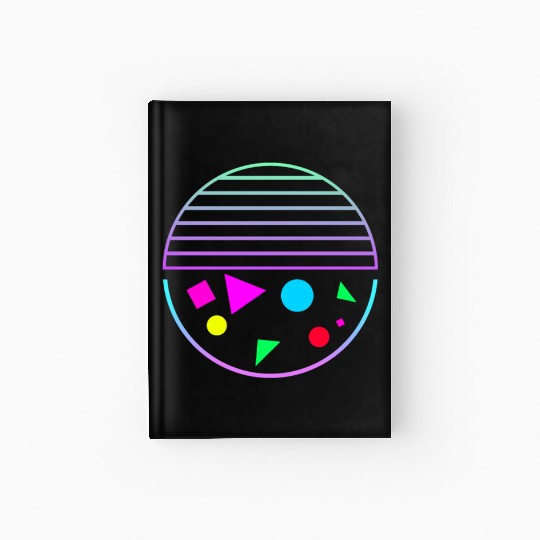 Retro sunset style 80s Hardcover Journal