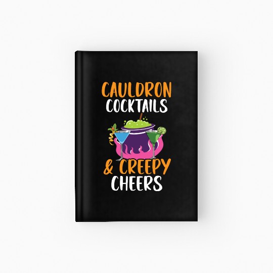 Cauldron Cocktails & Creepy Cheers Halloween Hardcover Journal