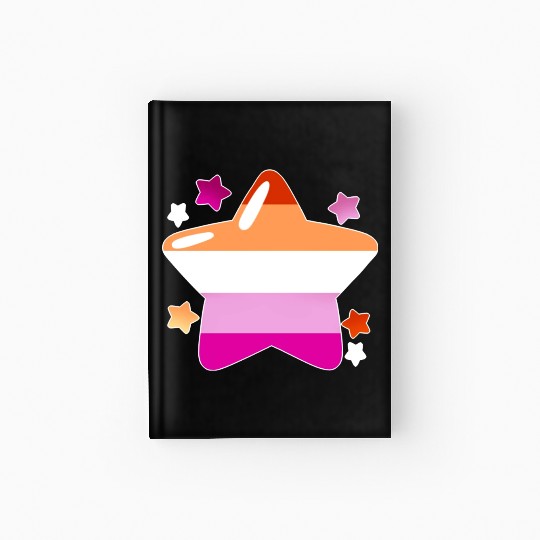 Lgbtq Pride Flag Stars Lesbian Hardcover Journal
