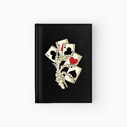 Skeleton Poker Ace Texas Holdem Cards Hardcover Journal