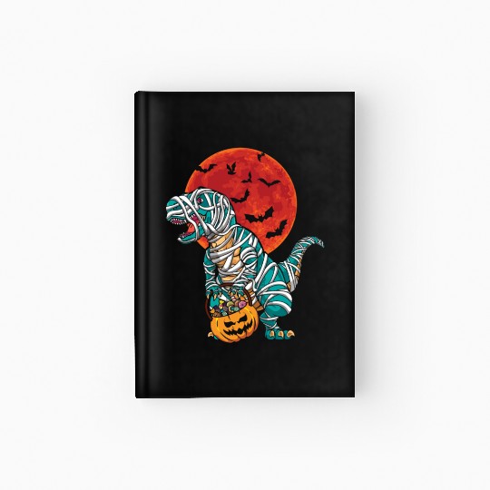 Dinosaur Mummy Pumpkin Lazy Creepy Halloween Hardcover Journal