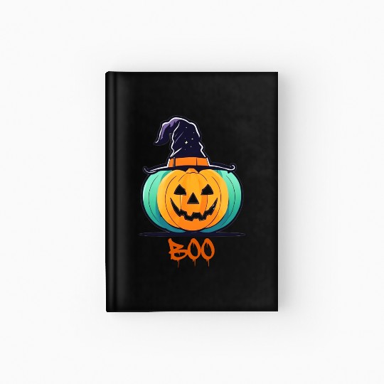 Creepy Halloween Wizard Pumpkin Hardcover Journal